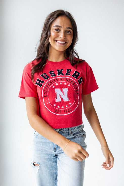 Nebraska Sayler Star Heavyweight Crop Tee